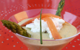 Velouté d'asperges vertes & Chantilly au saumon fumé