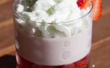 Panacotta de Gariguette en robe de verveine