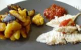 Bananes plantains avec du poisson braisé