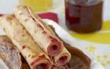 Crêpes chocolat et vanille confiture de framboises et marmelade de citrons Bonne Maman®