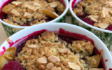 Crumbles individuels aux framboises et amandes