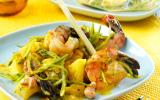 Papillotes de gambas au curry