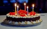 Gâteau magique au chocolat, chantilly et fruits rouges