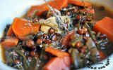 Soupe de lentilles, carottes et feuilles de navet, fenouil et céleri