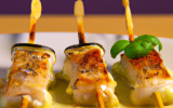 Brochettes de maquereau au parmesan