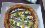 Tarte fine aux sardines, ricotta et légumes du soleil