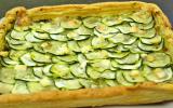 Tarte fine aux courgettes, chèvre et pesto