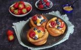 Mini dutch pancakes, crème de cheesecake et fruits frais