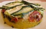 Polenta au pistou, tomates séchées et aux courgettes