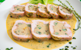 Escalope de veau roulée au Cantal Jeune et aux herbes