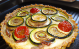 Tarte au pur brebis des Pyrénées à la courgette et aux tomates séchées