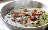 Soupe de pois cassés et lardons fumés