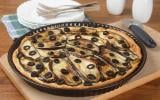 Tarte aux aubergines, féta et olives noires