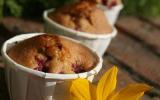 Muffins aux framboises du jardin, parfum de pandan