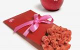 Bouquet de roses aux pommes Pink Lady