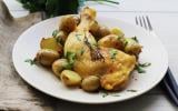 Cuisses de poulet et pommes de terre grenaille