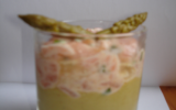 Verrine tartare de saumon et mousse d'asperges