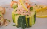 Mousses de courgettes aux fines herbes et aux crevettes