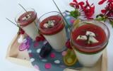 Panna cotta au roquefort, miroir groseilles poivron rouge