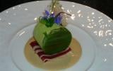 Mousse de haricots verts, magret fumé et foie gras