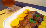 Veau braisé aux coings et à la bière