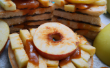 Pommes au coulis de coing épicé sur brioche