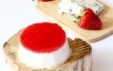 Panna cotta roquefort & fraises/basilic