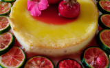 Flan sucré de courgettes fraises/citron