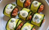 Courgettes farcies saumon et kiwi au chèvre