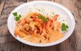 Crevettes à l’ail et lait de coco façon curry