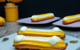 Éclairs à la mousse de mangue, gelée de coco