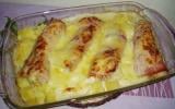 Gratin de bananes, pommes de terre et jambon