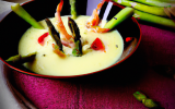 Velouté d'asperges vertes et crevettes