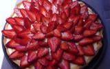 Tarte aux fraises, menthe et crème pâtissière