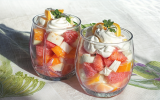 Verrine de pamplemousse au crabe et au surimi