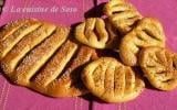 Fougasses et fougassettes, à la crème de nougat noir, crème de câlisson et fleur d'oranger