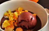 Soupe d'agrumes au thé Bergamote, Sorbet chocolat amer