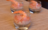 Verrines de crevettes au pamplemousse et à la pomme