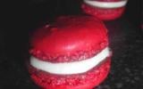 Macarons rouge ganache chantilly chocolat blanc