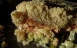 Crumble aux 2 saumons, courgettes et poireaux