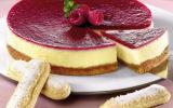 Le cheese cake au coulis de framboises