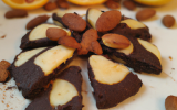 Sablés bicolores chocolat, orange et amandes