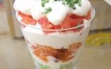 Verrine multicolore au saumon