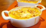 Gratin de pêches aux amandes