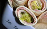 Wraps de jambon, laitue et fromage frais