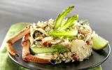 Araignée de mer en salade et tagliatelles d'asperges