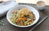 Japchae ou nouilles sautées à la coréenne