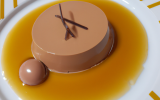 Mousse choco lait, caramel au beurre salé et huile d'olive