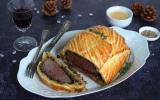 Rôti de bœuf en croûte feuilletée et farce aux champignons