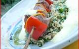 Brochette d'agneau, sauce Philadelphia Dolce Forte